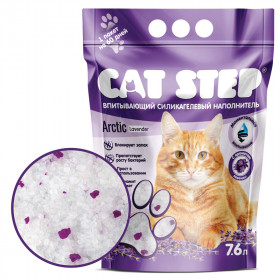 CAT STEP наполнитель силикагелевый с ароматом лаванды, 7,6л