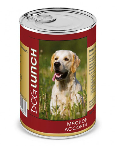 Dog Lunch консервированный корм для собак с мясным ассорти в желе 