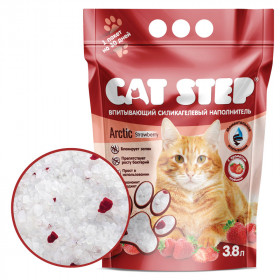CAT STEP наполнитель силикагелевый с ароматом клубники, 3,8л