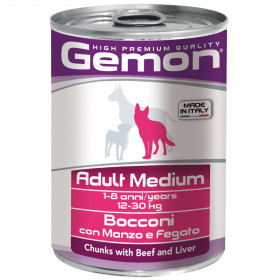 Monge Gemon Dog Medium консервы для собак средних пород кусочки говядины с печенью
