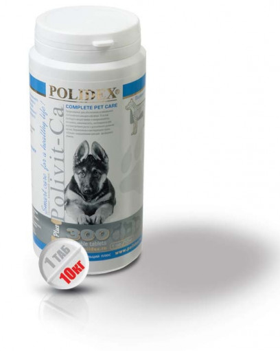 Polidex Кормовая добавка Поливит-Кальций плюс для собак, 300 табл.