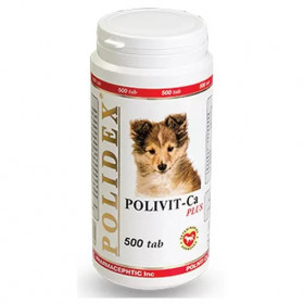 Polidex Кормовая добавка Поливит-Кальций плюс для собак, 500 табл.