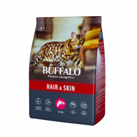 Mr. Buffalo сухой корм для взрослых котов и кошек с чувствительной кожей с лососем 1,8 кг