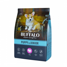 Mr. Buffalo сухой корм для щенков и юниоров средних и крупных пород с чувствительным пищеварением с индейкой 2 кг