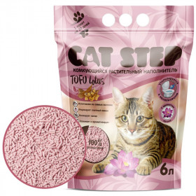 CAT STEP Наполнитель растительный комкующийся Cat Step Tofu Lotus, 6л