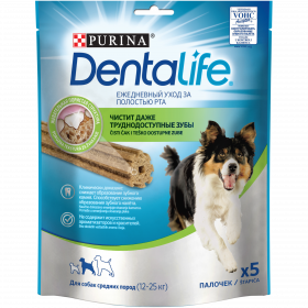 DentaLife , лакомство для собак средних пород , уход за полостью рта