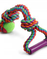TRIOL Игрушка для собак "Верёвка с ручкой, 2 узла и мяч", d65/380мм