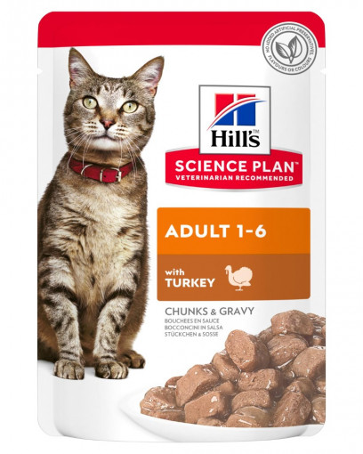 Hill's Science Plan пауч для взрослых кошек, с индейкой в соусе, 85г