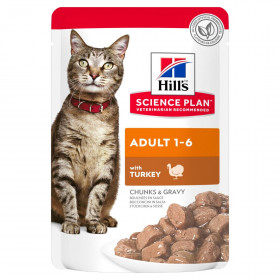 Hill's Science Plan пауч для взрослых кошек, с индейкой в соусе, 85г
