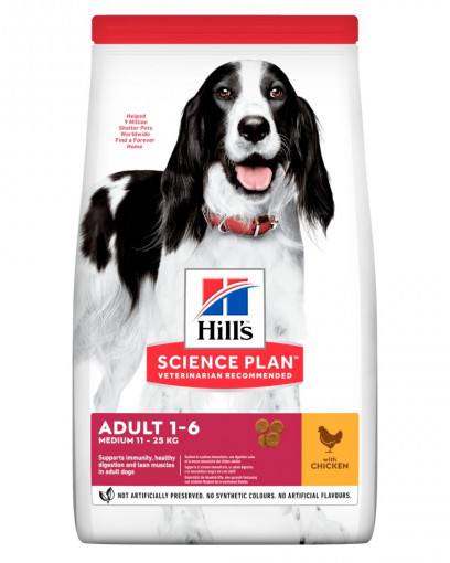 Hill's Science Plan сухой корм для взрослых собак средних пород, с курицей