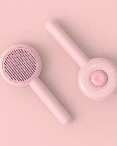 PerseiLine Пуходерка DONAT с кнопкой очистки 19,5х8,5 см Розовый