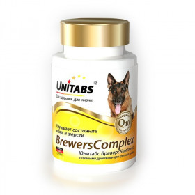Unitabs Brewers Complex с Q10 Витамины для крупных собак, 100 табл.
