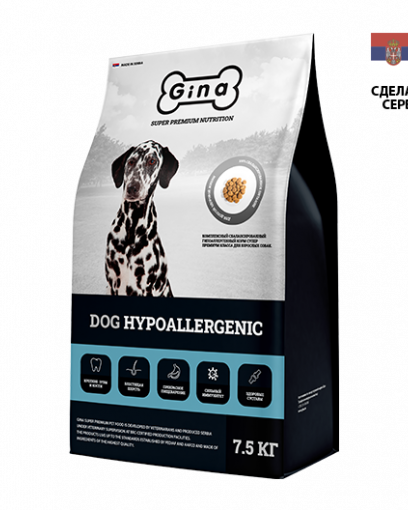 Сухой корм GINA ADULT DOG HYPOALLERGENIC гипоаллергенный для взрослых собак с уткой и рисом