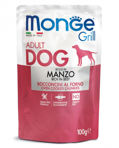 Monge Dog Grill Pouch паучи для собак говядина