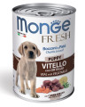 Monge Dog Fresh Chunks in Loaf консервы для щенков мясной рулет телятина с овощами 400гр