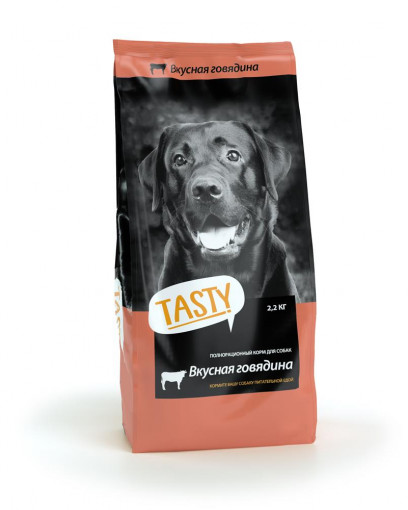 TASTY Petfood сухой корм для собак с говядиной 15 кг
