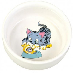 TRIXIE Миска керамическая для кошки "Кошка с миской", 300 мл