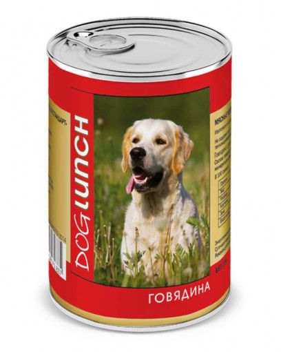 Dog Lunch консервированный корм для собак с говядиной в желе 