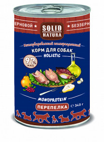 SOLID NATURA Holistic консервированный корм для собак, с перепёлкой