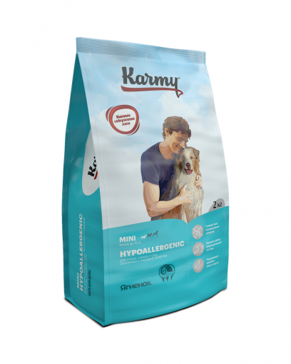 Karmy Hypoallergenic Mini сухой корм для собак мелких пород склонных к пищевой аллергии с  ягненком