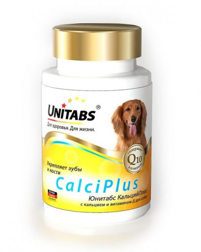 Unitabs Calci Plus с Q10 Витамины для собак, 100 табл.