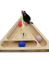 PETTO Игровой комплекс для кошек "Треугольник с шариками, c игрушкой на пружине"