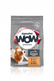 ALPHAPET WOW SUPERPREMIUM Сухой корм с индейкой и рисом для взрослых собак мелких пород