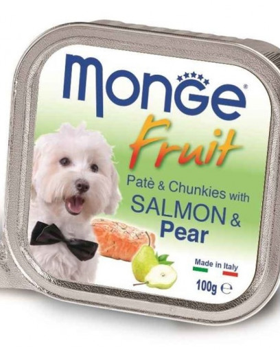 Monge Dog Fruit консервы для собак с лососем и грушей