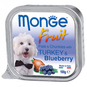 Monge Dog Fruit консервы для собак с индейкой и черникой