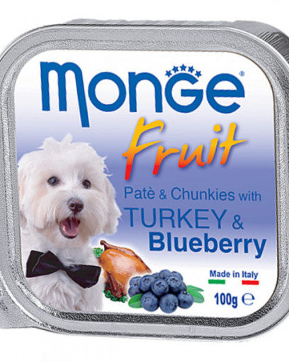 Monge Dog Fruit консервы для собак с индейкой и черникой