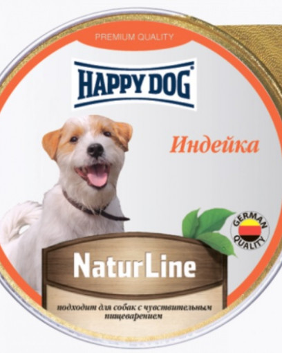 Happy Dog влажный корм для собак, паштет из индейки, 125г