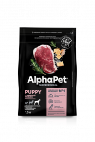 ALPHAPET SUPERPREMIUM Сухой корм с говядиной и рубцом для щенков крупных пород