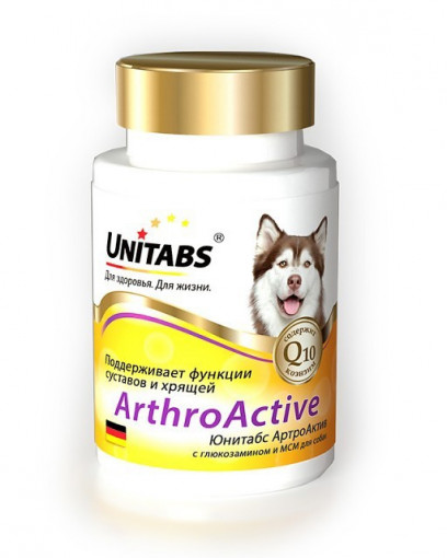 Unitabs Arthro Active с Q10 Витамины для собак, 100 табл.