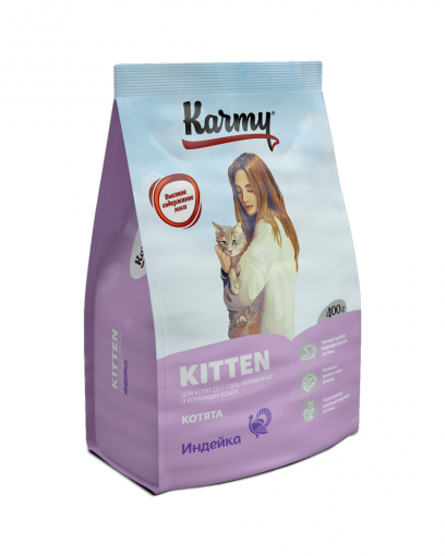 Karmy Kitten сухой корм для котят до 1 года, беременных и кормящих кошек с  индейкой