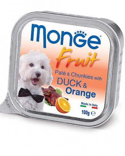 Monge Dog Fruit консервы для собак с уткой и апельсином