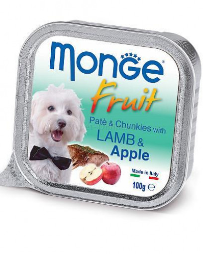 Monge Dog Fruit консервы для собак с ягненком и  яблоком