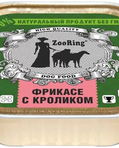 ZooRing консервированный корм для собак паштет Фрикасе с кроликом 100 гр  