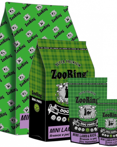 ZooRing Mini Adult Dog сухой корм для собак маленьких пород Ягненок и рис 2 кг