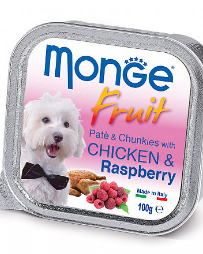 Monge Dog Fruit консервы для собак с курицей и малиной