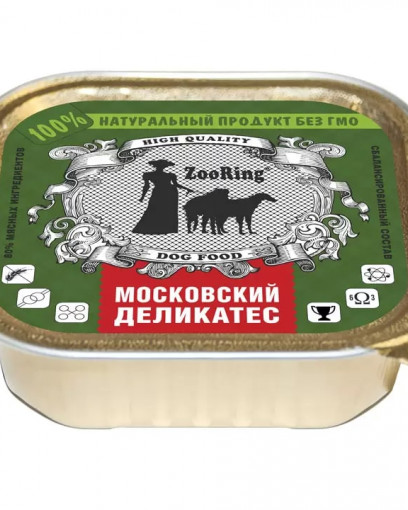ZooRing консервированный корм для собак паштет Московский деликатес 100 гр
