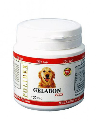 Polidex Кормовая добавка Гелабон плюс для собак, 150 табл.