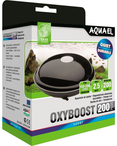 AQUAEL Компрессор OXYBOOST 200 plus (150-200 л) двухканальный, 150 л/ч, мощность - 2.5 Вт