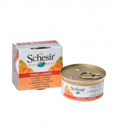 Schesir консервированный корм для кошек с тунцом и папайей, 75г