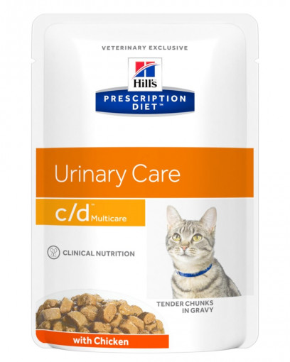 Hill's Prescription Diet C/D Multicare Urinary Care влажный корм (пауч) для кошек, профилактика МКБ, с курицей, 85г