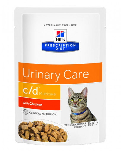 Hill's Prescription Diet C/D Multicare Urinary Care влажный корм (пауч) для кошек, профилактика МКБ, с курицей, 85г