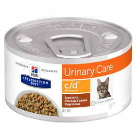Hill's Prescription Diet C/D Multicare влажный корм для кошек, профилактика МКБ, с курицей и овощами, 82г