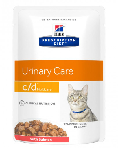 Hill's Prescription Diet C/D Multicare Urinary Care влажный корм (пауч) для кошек, профилактика МКБ, с лососем, 85г