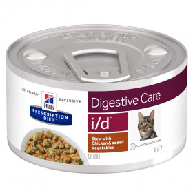 Hill's Prescription Diet I/D Digestive Care влажный корм для кошек при расстройстве пищеварения, с курицей и овощами, 82г