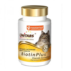 Unitabs BiotinPlus с Q10 Витамины для кошек, 120 табл.