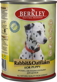 Berkley консервы для щенков кролик с овсяными хлопьями 400 г